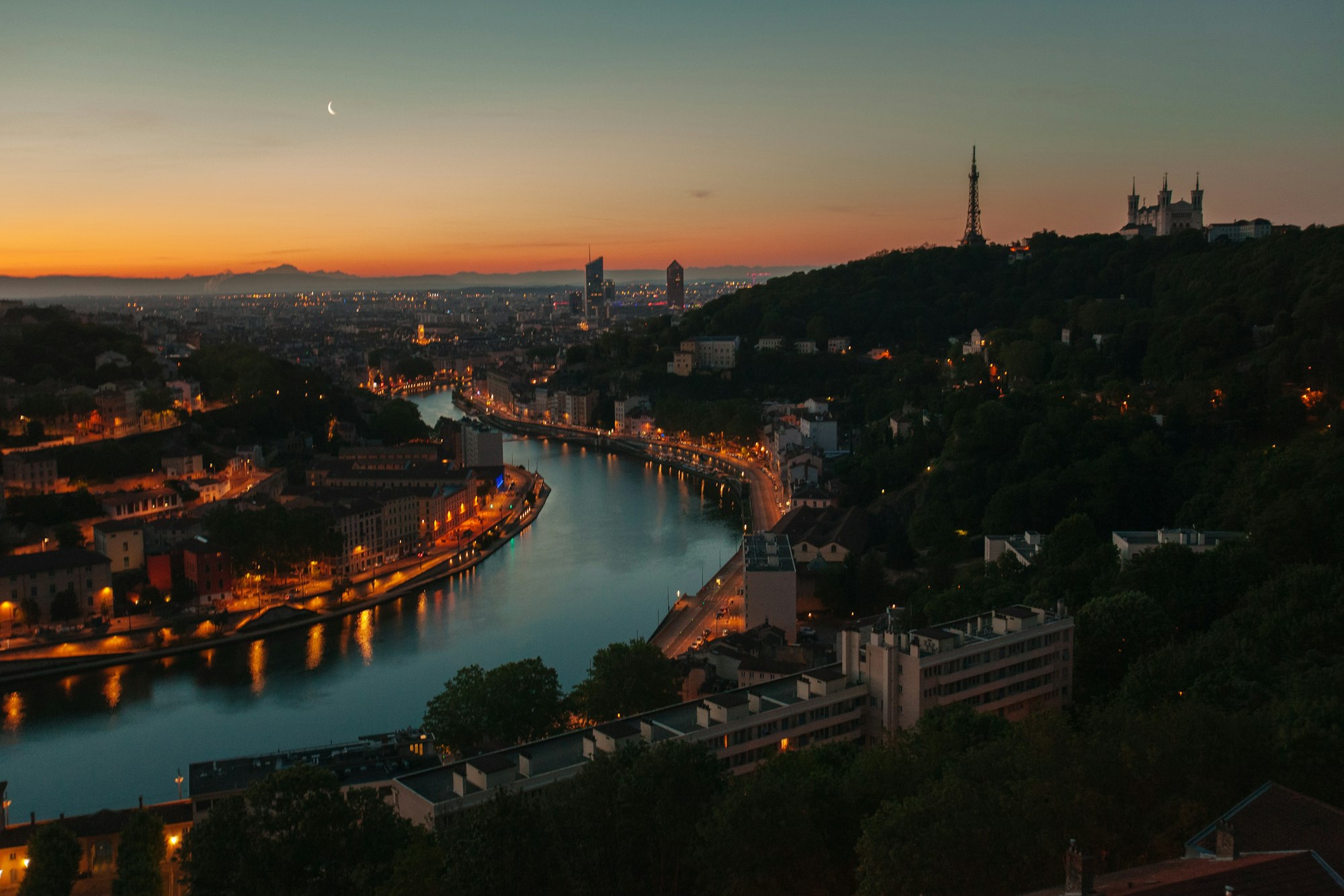 Morning cityscape of Lyon-France